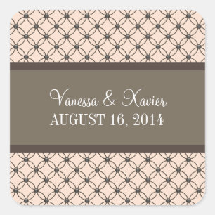 Linen Fancy Lattice Wedding Stickers