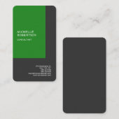 Linen Forest Green Grey minimalist Modern Visitekaartje (Voorkant / Achterkant)