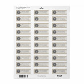 Linen & Gray Chevron Pattern met monogram Etiket (Full Sheet)
