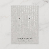 LINEN GRAY LIGHT STRINGS STUD EARRING DISPLAY VISITEKAARTJE (Voorkant)