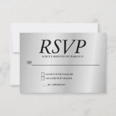 Linen Grey Wedding RSVP Response Reply Modern Card (Devant)