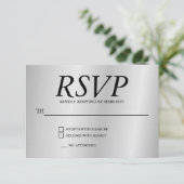Linen Grey Wedding RSVP Response Reply Modern Card (Debout devant)