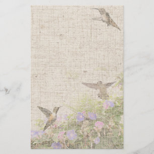 Linen Hummingbird Stationery Briefpapier