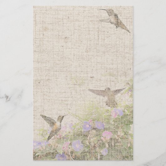 Linen Hummingbird Stationery Briefpapier (Voorkant)
