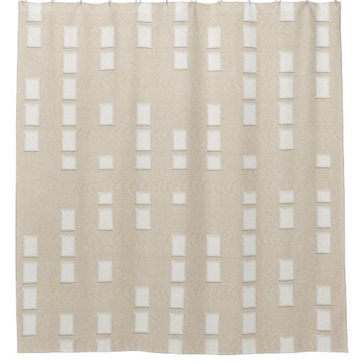 Linen look Geometric Blocks Patroon Douchegordijn (Voorkant)
