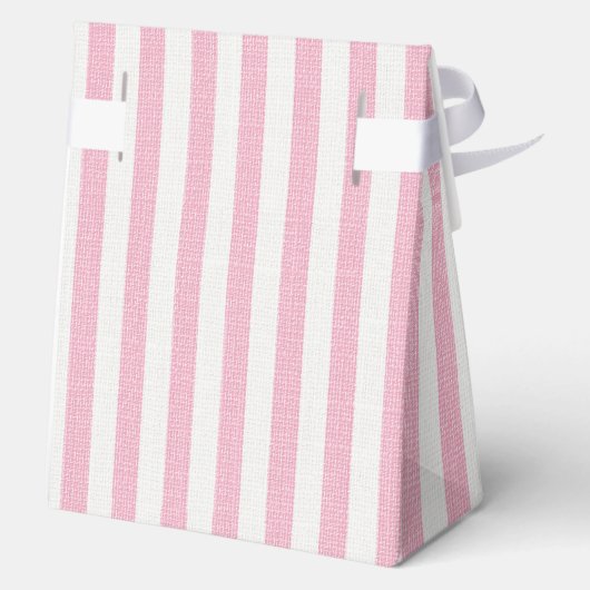 Linen Look Striped Birthday Thank You Pink Party Bedankdoosjes (Achterkant)