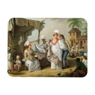 Linen Market, Roseau, Dominica, c.1780 (olie op bl Magneet