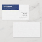 Linen Minimalist Plain Blue White Modern Standard Visitekaartje (Voorkant / Achterkant)