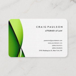 Linen Modern Green White Professional minimalist Visitekaartje
