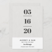 Linen Modern Minimal sparen de Datum Save The Date (Voorkant / Achterkant)