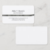 Linen Modern Minimalist Plain Grey White Visitekaartje (Voorkant / Achterkant)