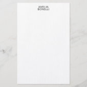 Linen Modern Minimalist Professional Plain Briefpapier (Voorkant)