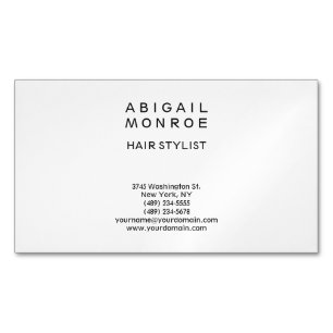 Linen Modern Minimalist Professional Plain White Magnetisch Visitekaartje