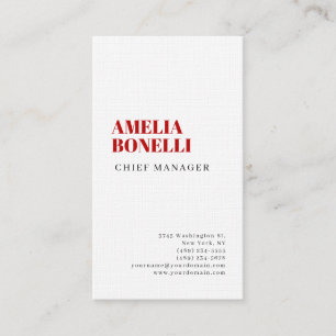 Linen Modern Minimalist Professional Plain White Visitekaartje