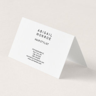 Linen Modern Minimalist Professional Plain White Visitekaartjes