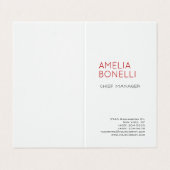 Linen Modern Minimalist Professional Plain White Visitekaartjes (Buitenkant ongevouwen)