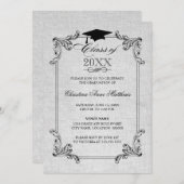  Linen Ornament Afstuderen Kaart (Voorkant / Achterkant)