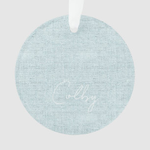 Linen Pastel Green Baby NAME Birthday Sweet