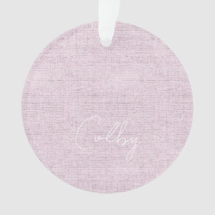 Linen Pastel Rose Baby Nom de la fille Birthdate S