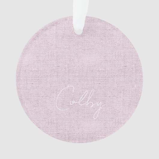 Linen Pastel Rose Baby Nom de la fille Birthdate S (devant)