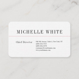 Linen Plain Elegant White Professional Modern Visitekaartje