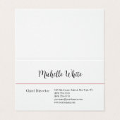 Linen Plain Elegant White Professional Modern Visitekaartjes (Buitenkant ongevouwen)