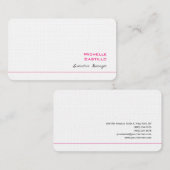 Linen Plain Feminine Minimalist Pink White Visitekaartje (Voorkant / Achterkant)