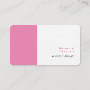 Linen Plain Feminine Minimalist Pink White Visitekaartje