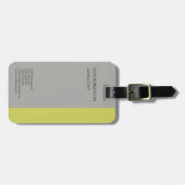 Linen Plain Gray Modern minimalist Professional Bagagelabel (Voorkant horizontaal)