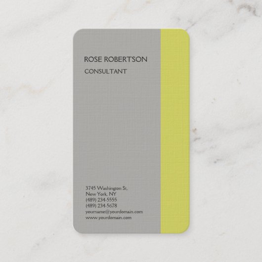 Linen Plain Gray Modern minimalist Professional Visitekaartje (Voorkant)