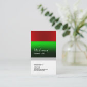 Linen Plain Green Red White Modern minimalist Visitekaartje (Staand voorkant)