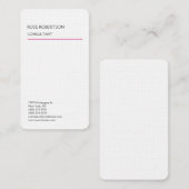 Linen Plain Pink White Modern Minimalist Feminine Visitekaartje (Voorkant / Achterkant)