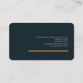 Linen Plain Simple Oranje Blue Grey Minimalist Visitekaartje (Achterkant)