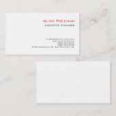 Lİnen Professional Clean Plain White Minimalist Visitekaartje (Voorkant / Achterkant)