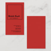 Linen Professional minimalistisch modern rood Visitekaartje (Voorkant / Achterkant)
