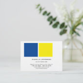 Linen Professional Modern Blue Yellow White Visitekaartje (Staand voorkant)