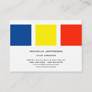 Linen Professional Modern Blue Yellow White Visitekaartje