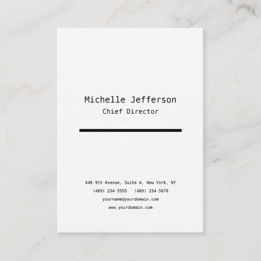 Linen Professional Plain Stijlvol Modern Minimalis Visitekaartje (Voorkant)