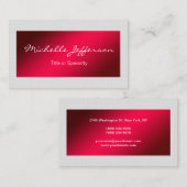 Linen Red Gray Lined Trendy Professional Modern Visitekaartje (Voorkant / Achterkant)