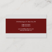 Linen Red Gray Lined Trendy Professional Modern Visitekaartje (Achterkant)