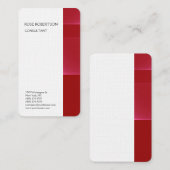 Linen Red White Minimalist Professional Plain Visitekaartje (Voorkant / Achterkant)