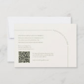 Linen & Sage Green with QR Code Boho Minimalist RSVP Kaartje (Voorkant)