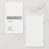 Linen Simple Plain Modern minimalistisch grijs wit Visitekaartje (Voorkant / Achterkant)