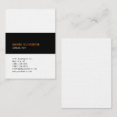 Linen Stylish Minimalist Elegant Plain Grey Black Visitekaartje (Voorkant / Achterkant)