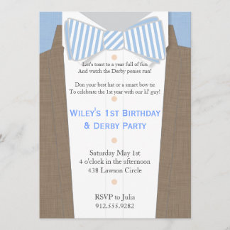 Linen Suit en Seersucker Bow Stropdas Party Invita Kaart