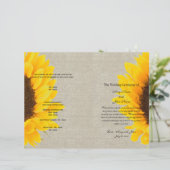 Linen Sunflower Rustic | Weddenschap-programma (Staand voorkant)