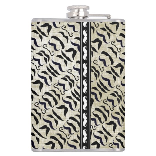 Linen Texture Background on a Personalized Mustach Heupfles (Achterkant)