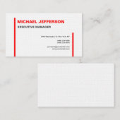 Linen Trendy Modern Elegant Simple Red White Visitekaartje (Voorkant / Achterkant)