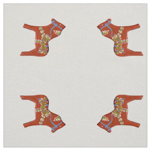 Linen verbinding met rode paarden stof