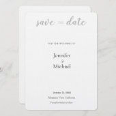Linen Wedding Professional Minimalist Modern Plain Save The Date (Voorkant / Achterkant)